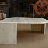 Table basse œil en travertin 1970