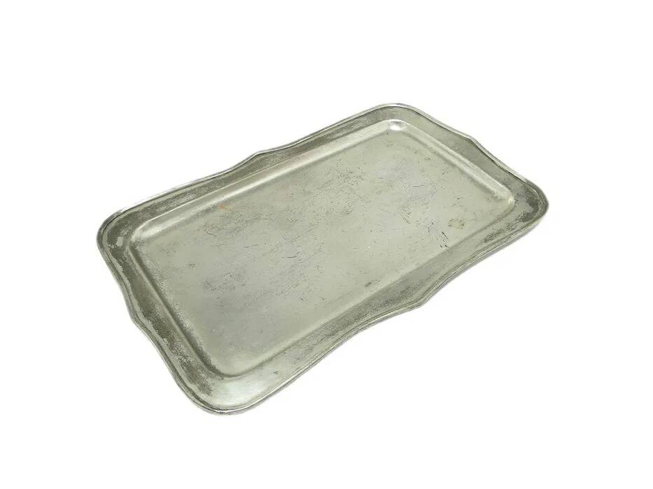 AAN Business Card Tray, Art Nouveau / Art Deco, Silver-Plated Brass