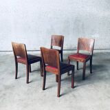 Art Deco Dining Chair Set, Belgium, 1920s, Set of 4