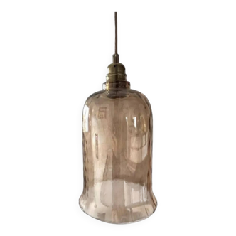 Suspension vintage en verre en forme de cloche