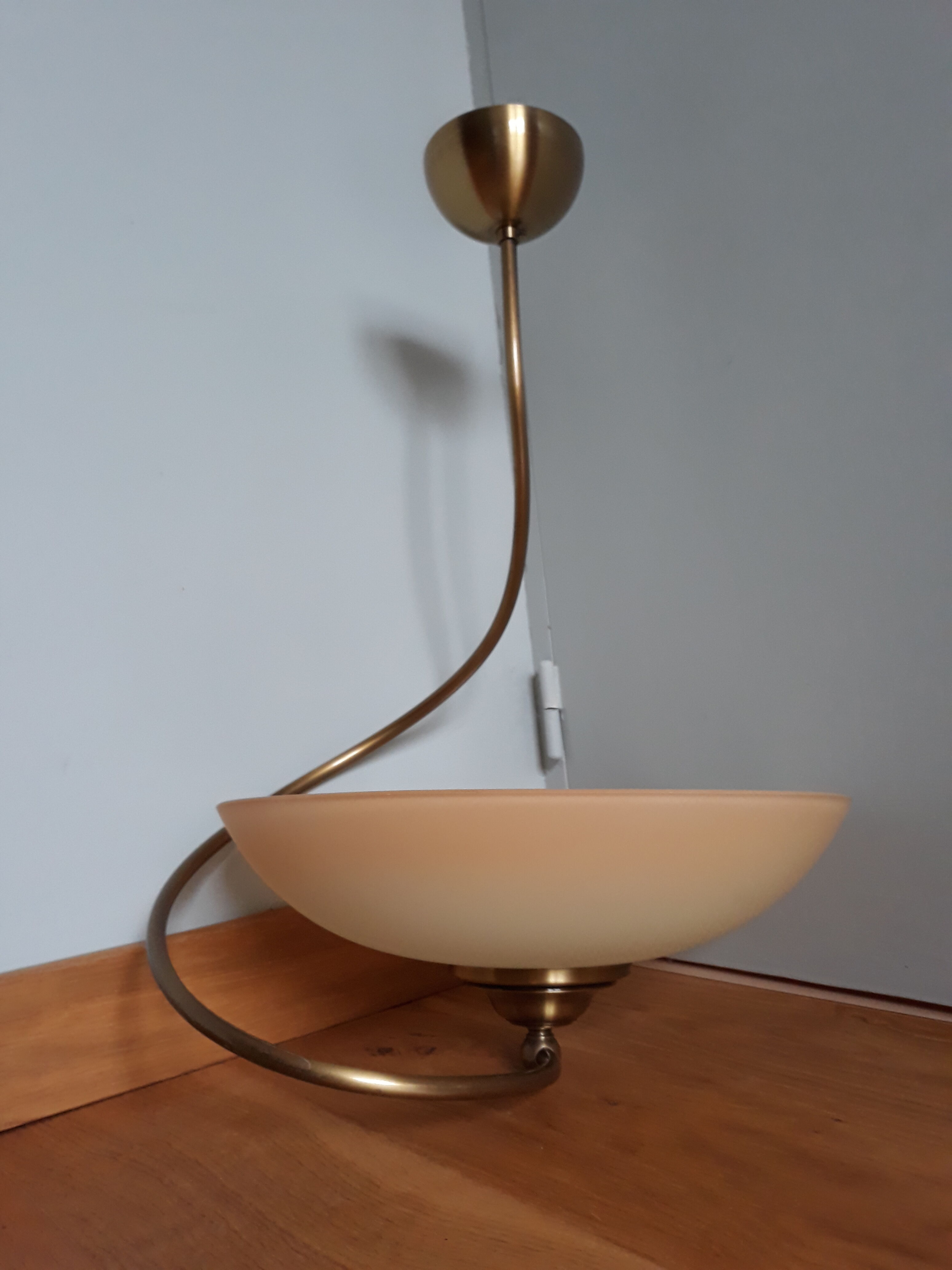 Ceiling lamp of brand c.v.l. model cogolin glass and brass