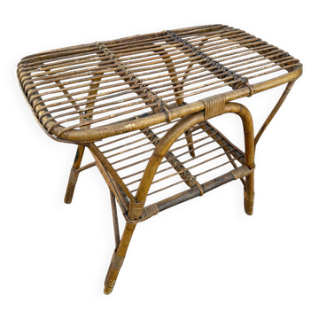 Table basse en Rotin dans le style de Franco Albini Italie 1960