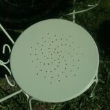 Green wrought iron garden furniture