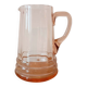 Vintage pink glass water carafe from the 1970s.