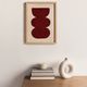 Abstract painting on paper, dark red illustration signed Eawy.