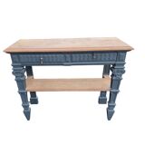 Console in patinated solid oak, late 19th century.