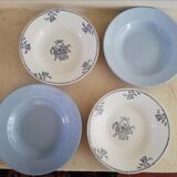 4 soup plates of iron earth mismatched