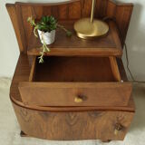 Art Deco walnut bedside table