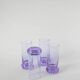 Set consisting of 5 cocktail glasses and an ice bucket, purple and chrome, made in Italy, 1960.