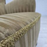 1960s, Danish armchair, light green furniture velour, beech wood.