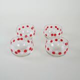 Set of glass bowls, Italian design, 1980s, made in Italy