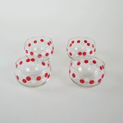 Set of glass bowls, Italian design, 1980s, made in Italy