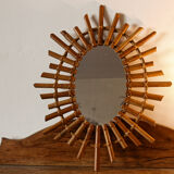 Rattan sun mirror