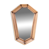 Small vintage beveled wooden wall mirror