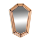 Petit miroir mural vintage en bois biseauté