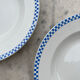 Opaque blue checkered plates Sarreguemines