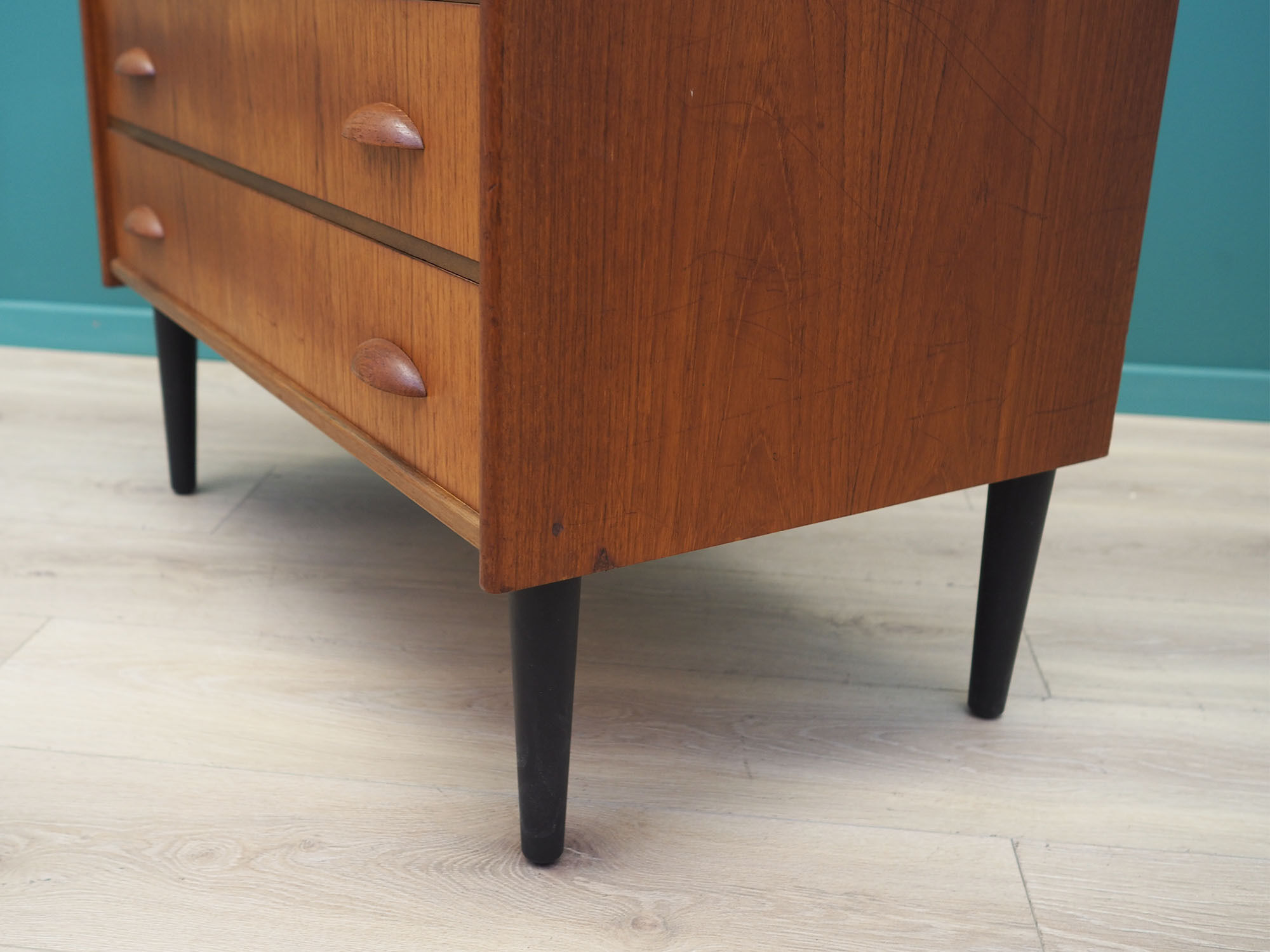 Coiffeuse en teck, design scandinave, années 1960, fabriquée par SW Finland