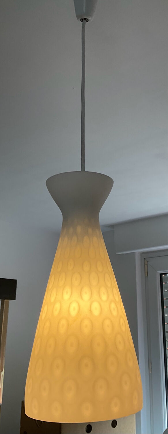 Vintage opaline pendant light from the 60s and 70s