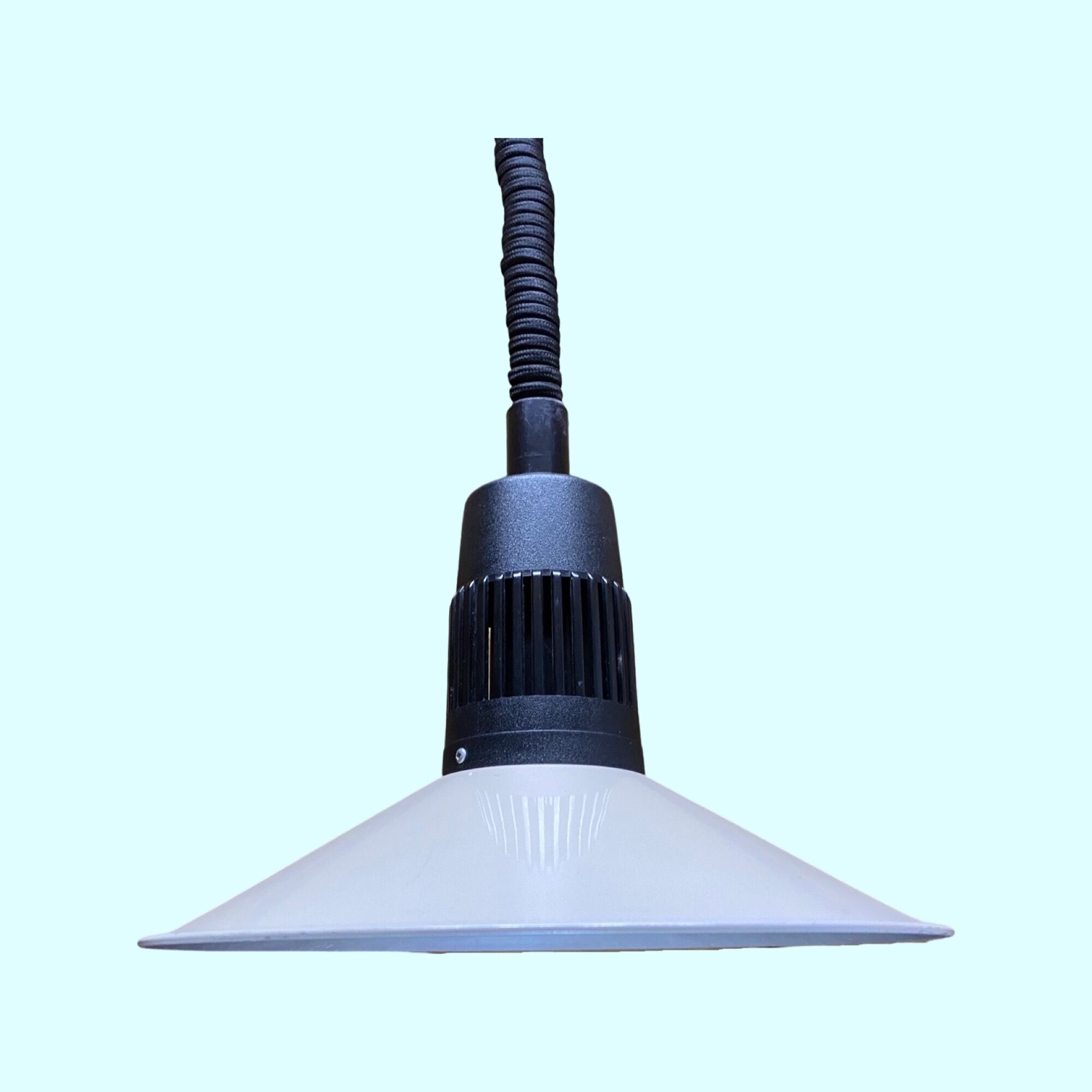 70s Retro Danish Design Creme-White Colored Pendant Light With Adjustable Rolly System | Industrial