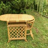 Wicker table and chair