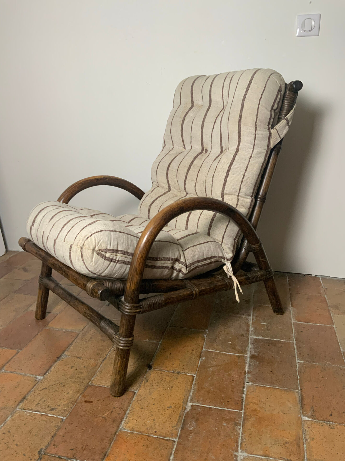Fauteuil en rotin 1970