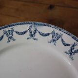 Set of 8 flat ironstone plates "Les Termes" Sarreguemines and Digoin