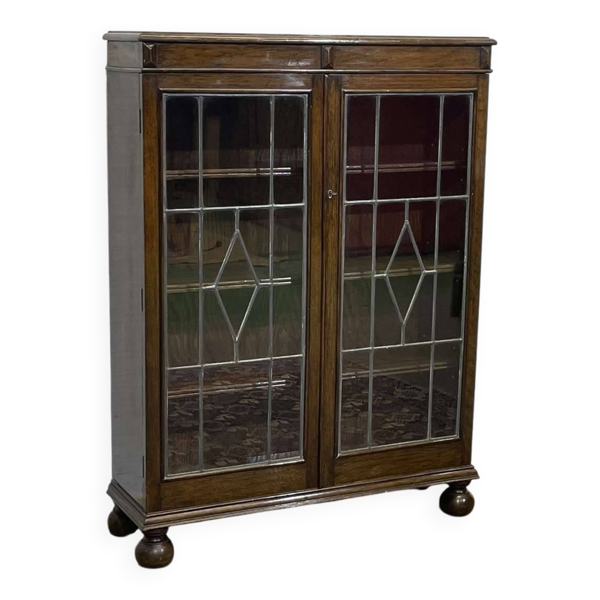 Vitrine anglaise en chêne début XXème