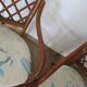 Vintage lot of 2 woven bamboo rattan armchairs - Curved wood - 1980s