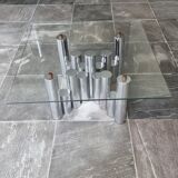 "Cylinders" coffee table in chromed metal, Italy, circa 1970