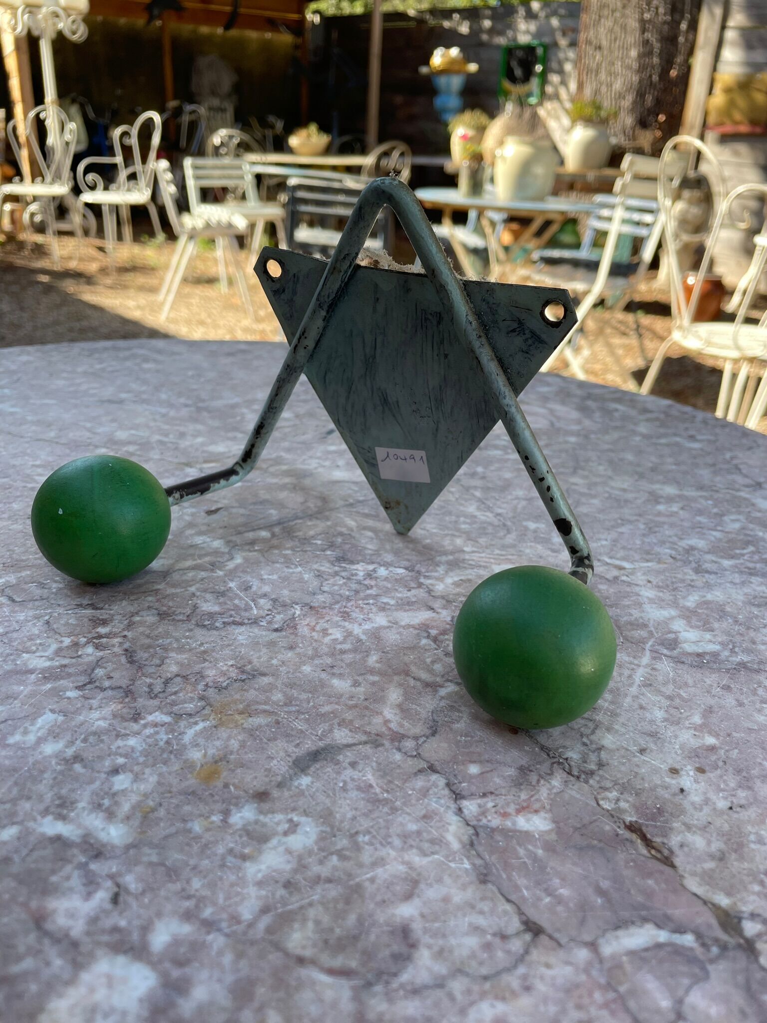 Vintage wooden and metal hook