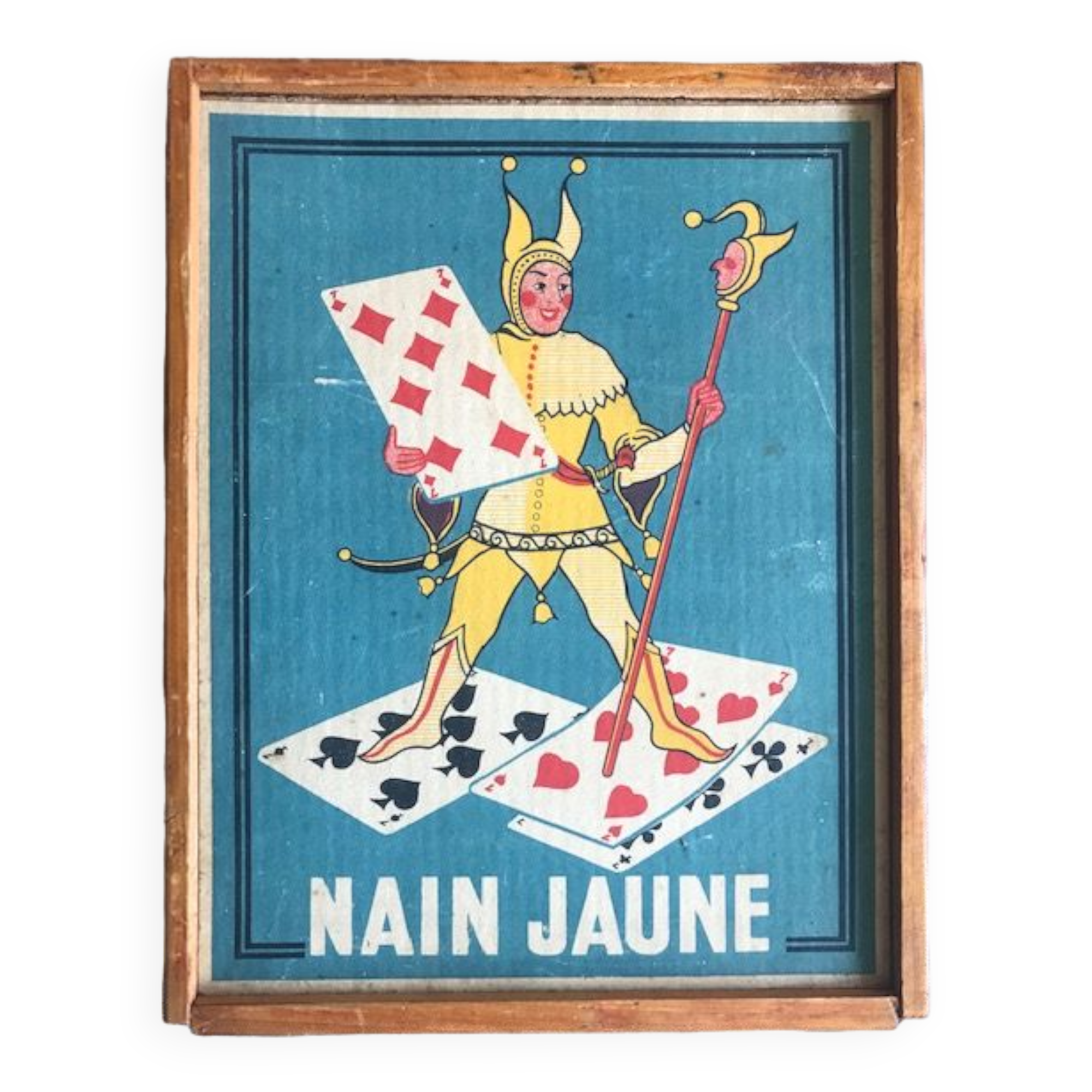 Old yellow wooden dwarf