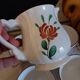 St Clement France earthenware cups, Le Cop decor