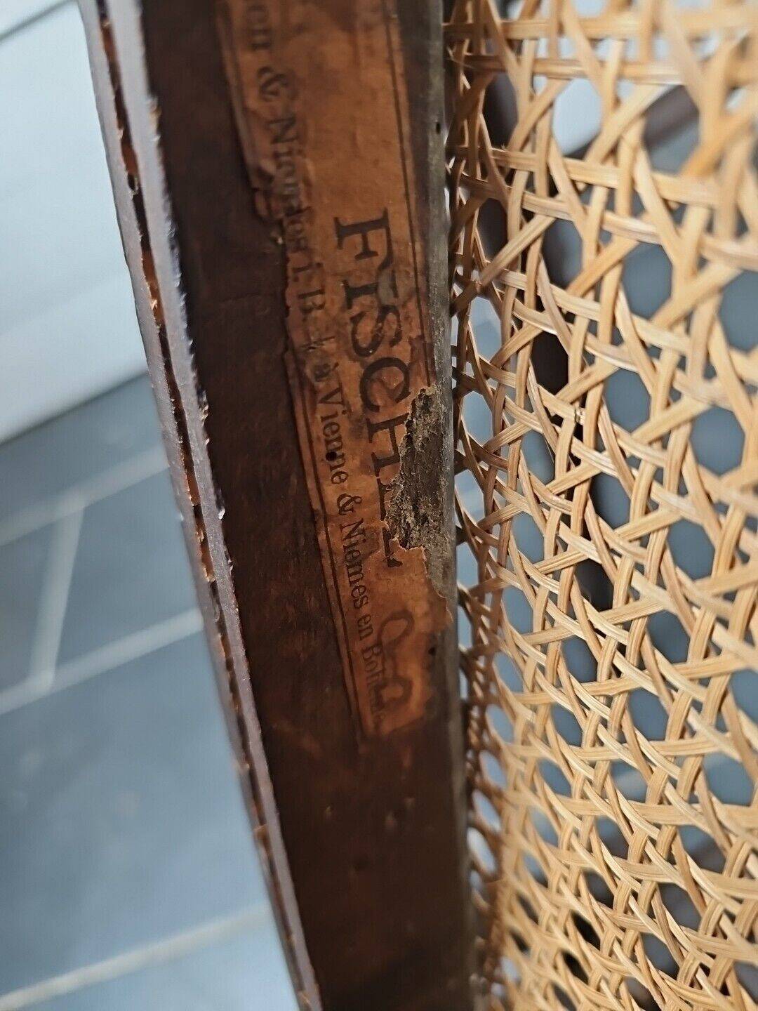 FISCHEL brand caned bistro chairs x 2