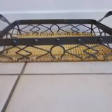 Wicker and iron serving tray