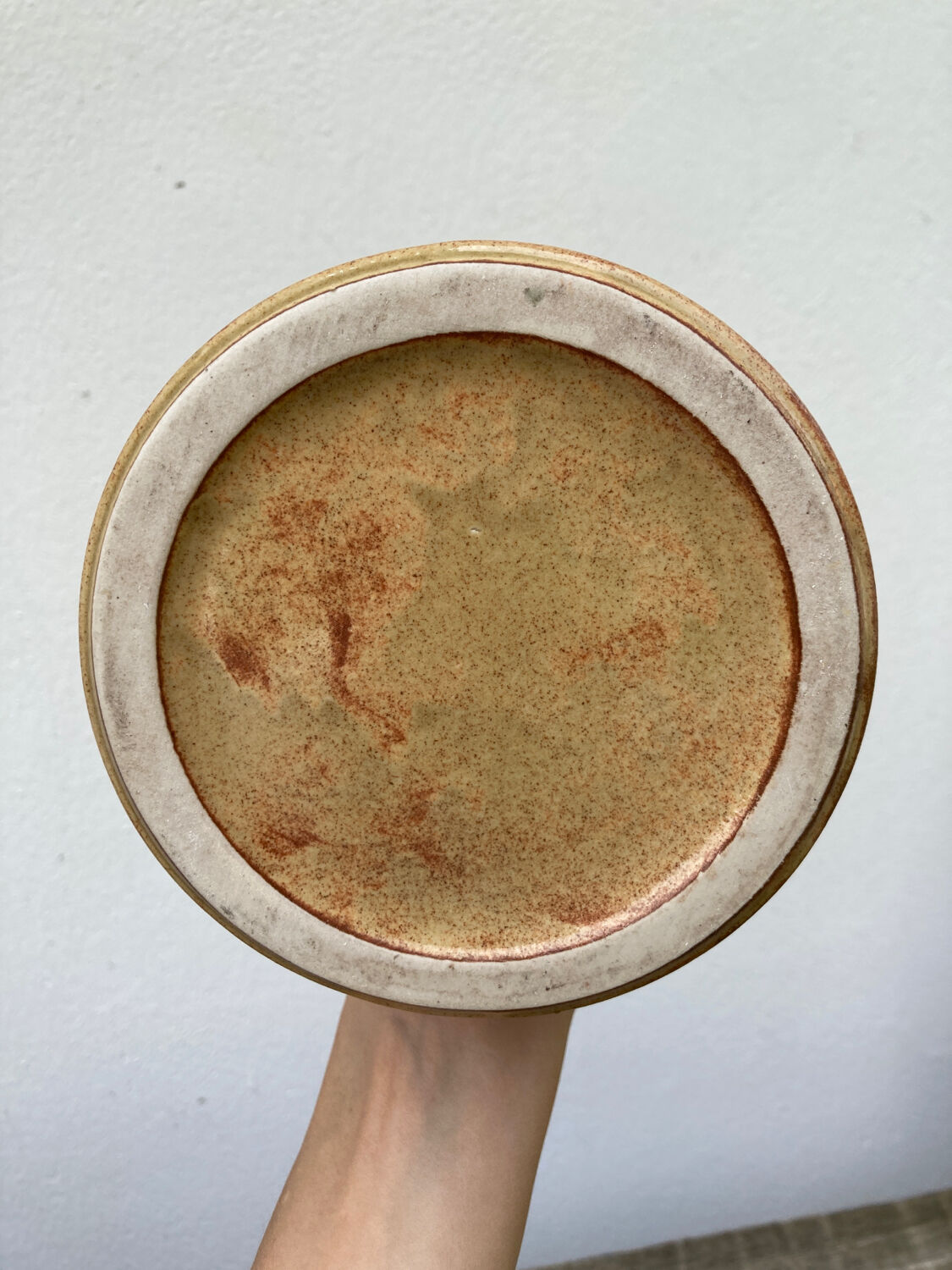 Beige glazed ceramic vase