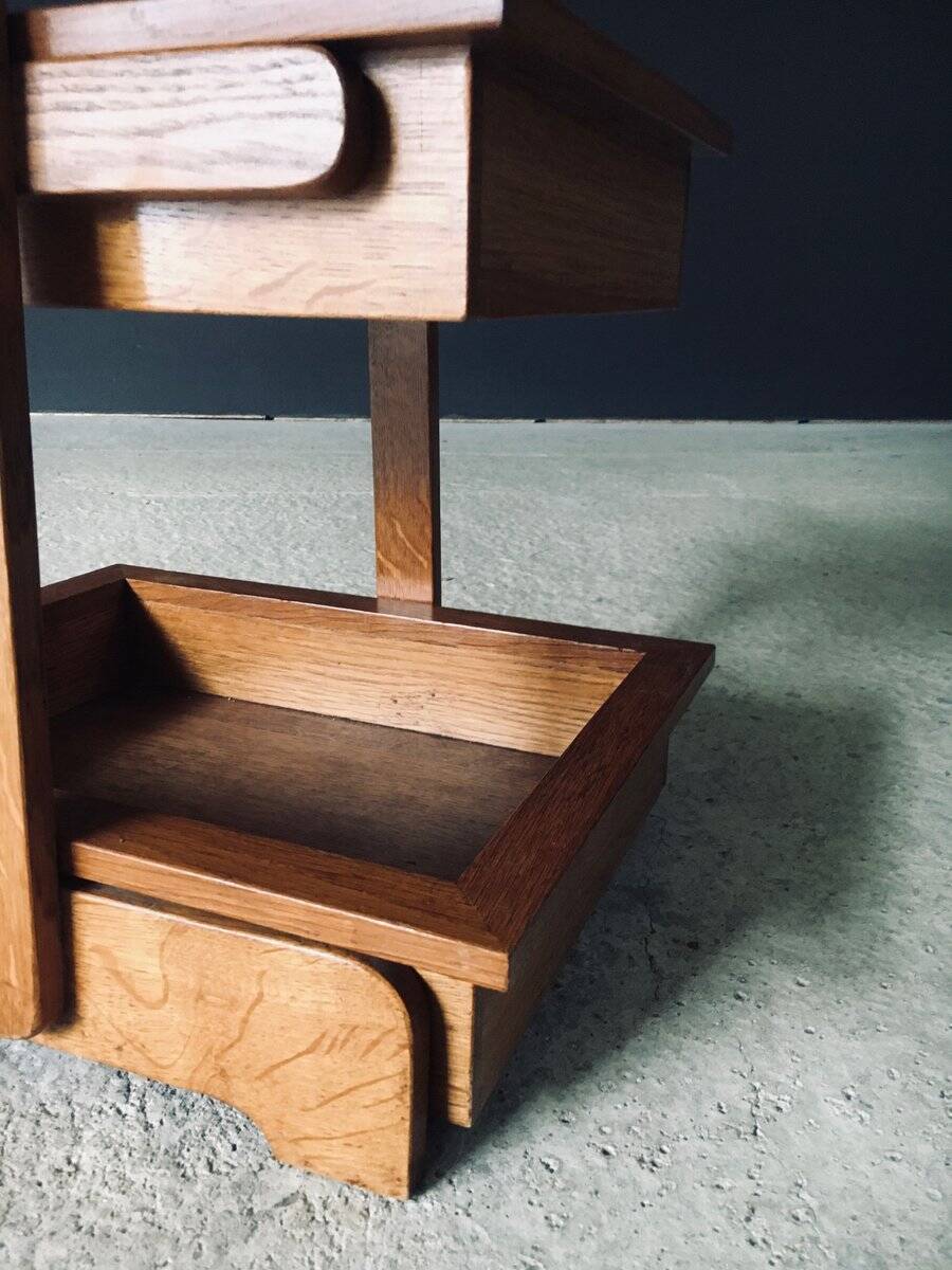 Mid-Century Oak Magazine Holder, Belgium, 1950s