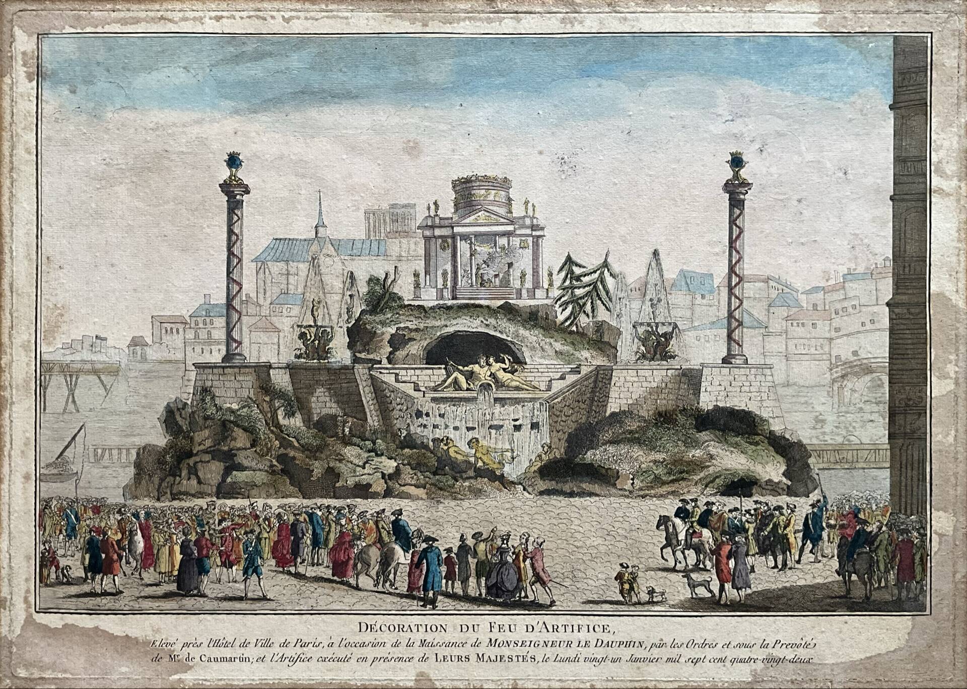 French engraving XVIII coloured – Paris 1782