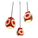 Space Age cascade chandelier in orange and white lacquered metal, RAAK, 1970