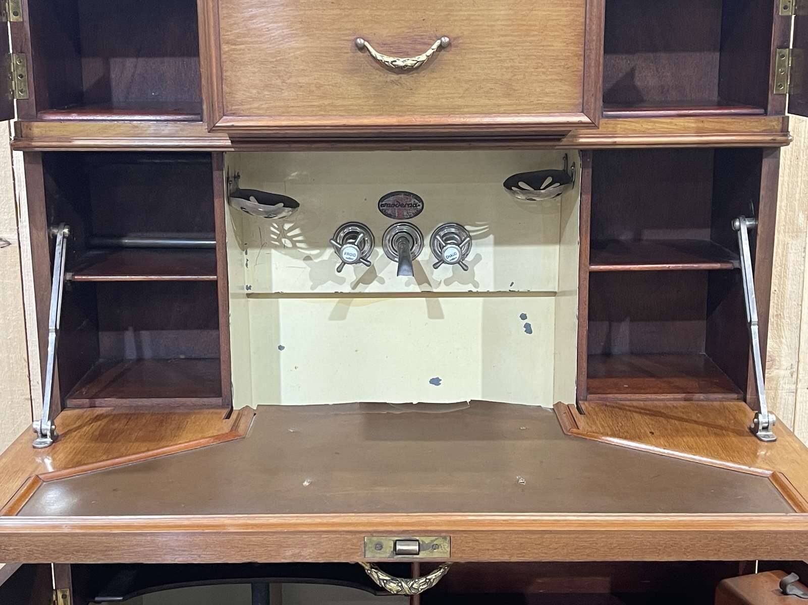 1930s mahogany boat cabin toilet furniture