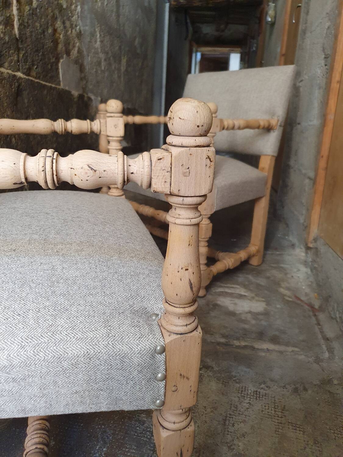 Pair of Louis XIII style armchairs