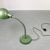 Vintage green gooseneck table lamp