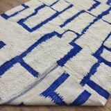 Azilal vintage rug 310x200 cm - Blue geometric patterns