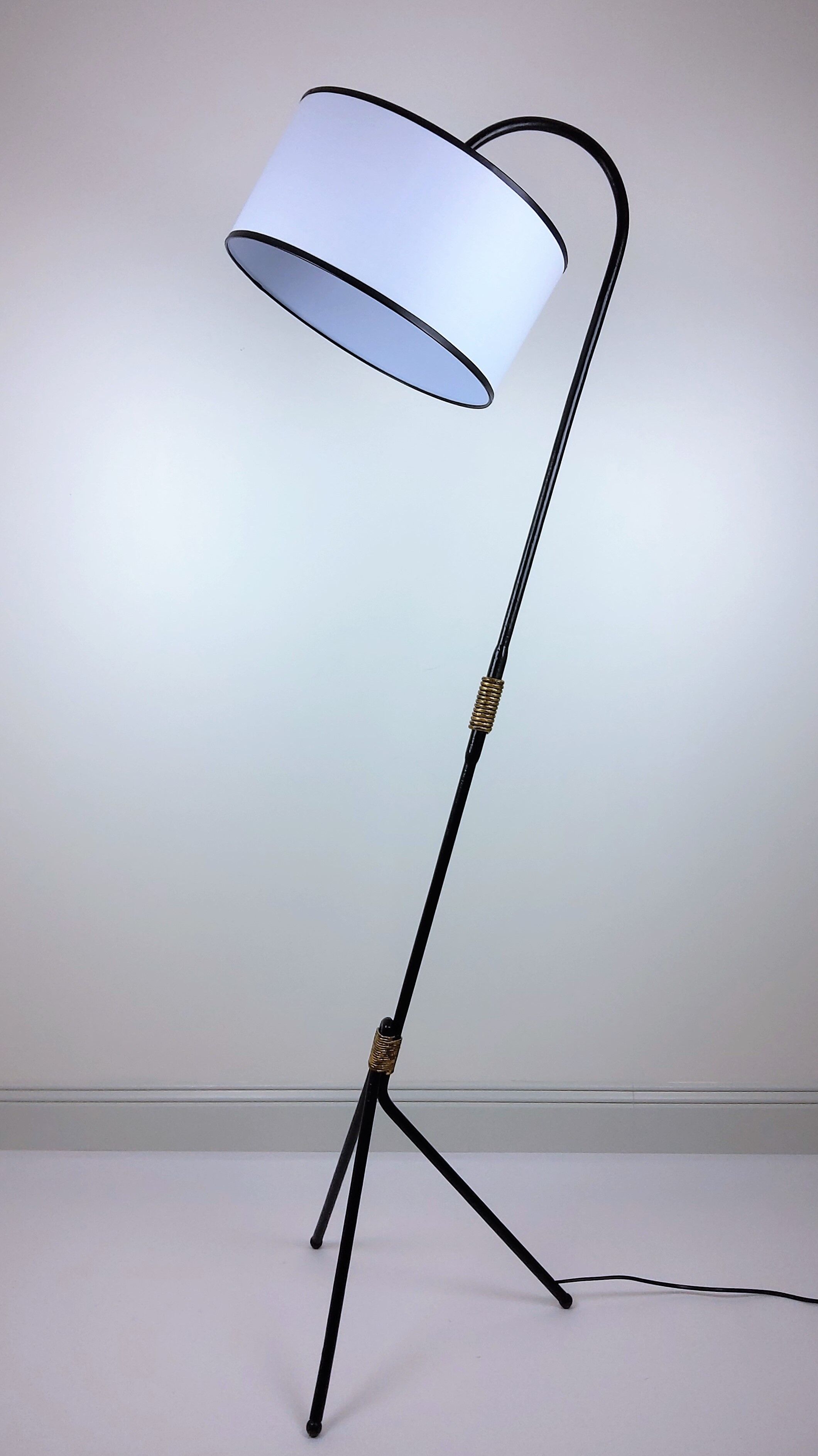 Vintage black metal lamp 1950