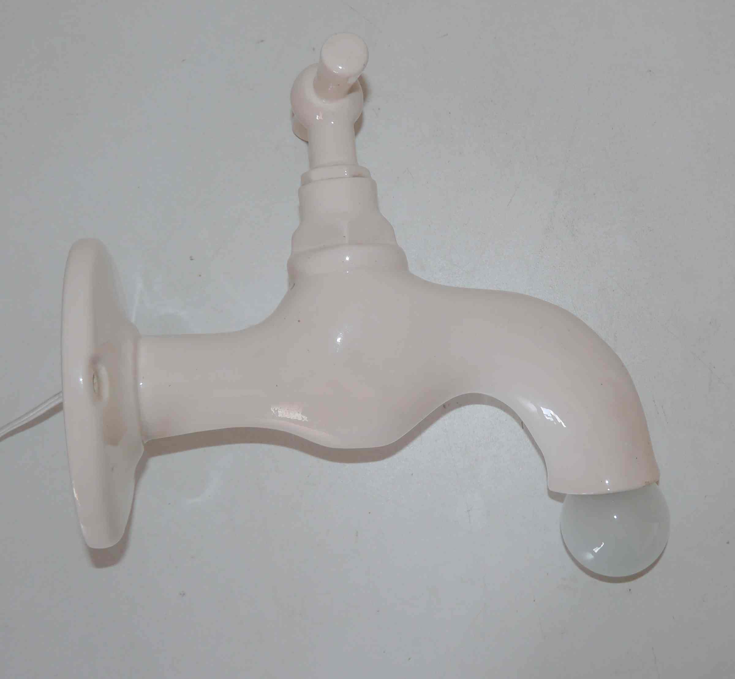 "Robinet" wall lamp from Roche Bobois 80's ceramic