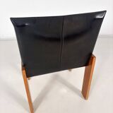 Mid-Century Modern Set of 4 Chairs in the Style of Scarpa, 1970s