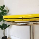 Vintage Yellow Bar Table: Chrome, 1970s High Coffee Table