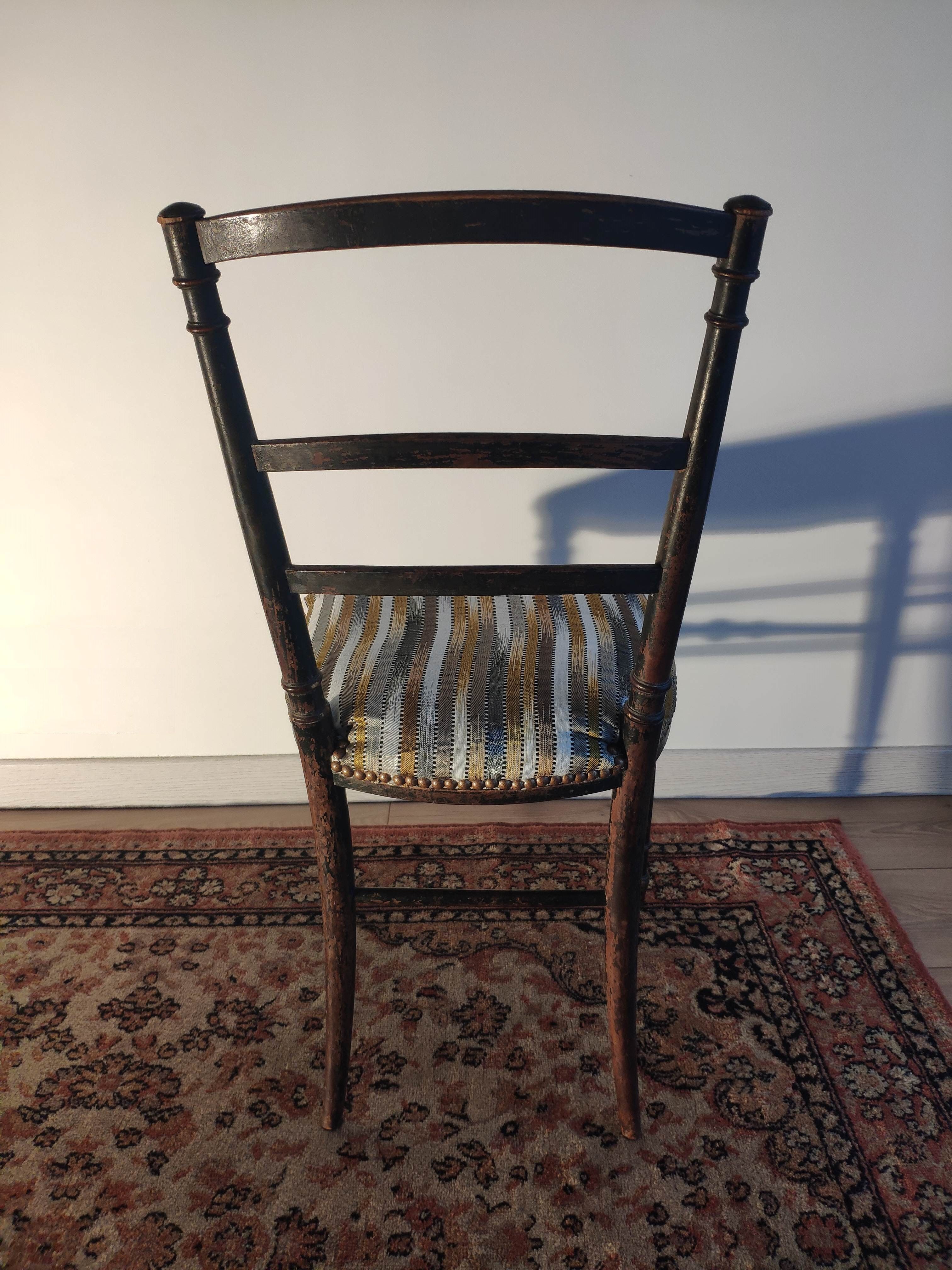 Chaise de chambre Napoléon III bois noirci