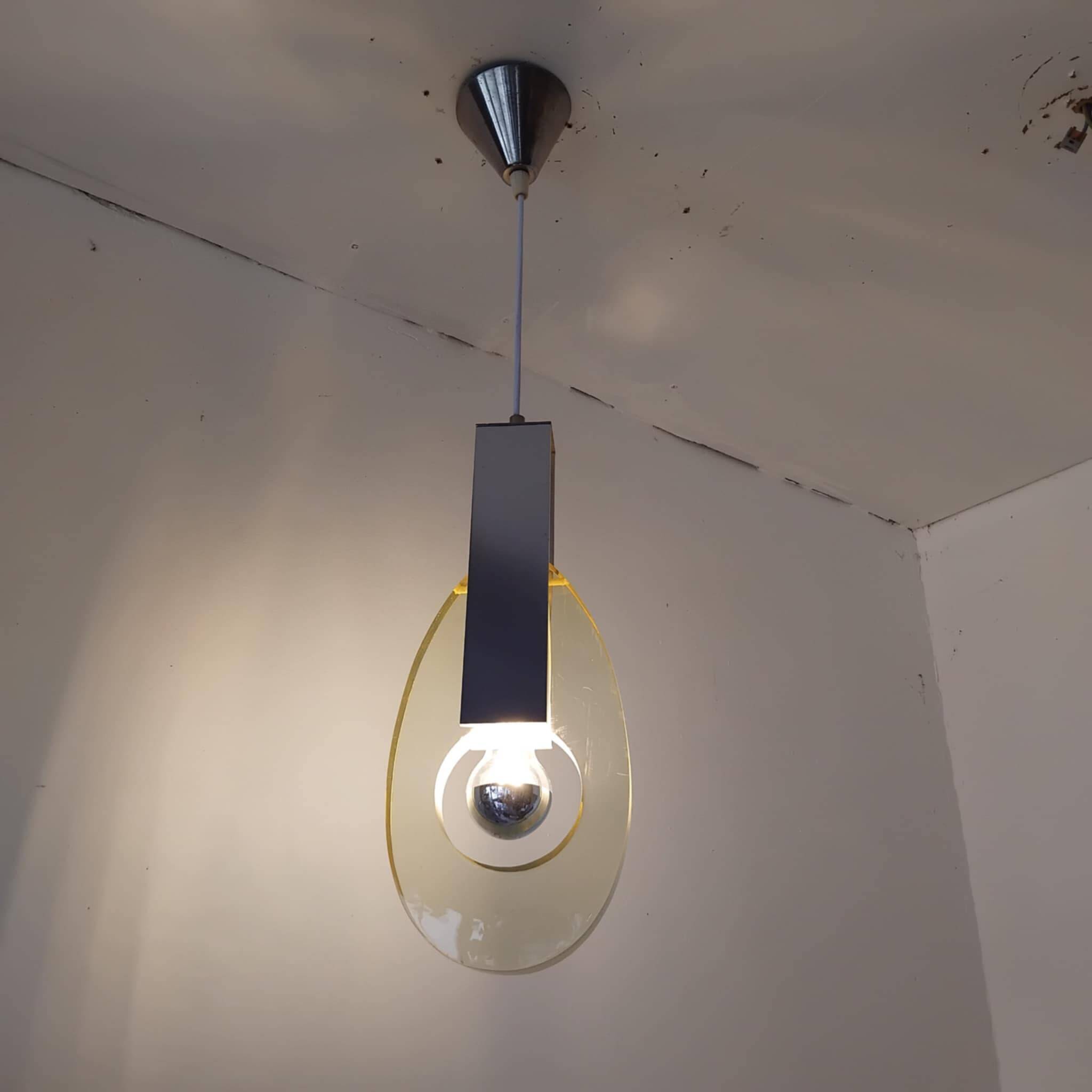 60s/70s metal and resin pendant light