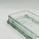 Vintage rectangular plateau in thick pale green glass.