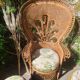 Fauteuil emmanuelle vintage et 2 poufs